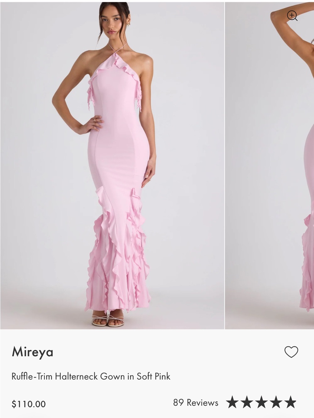 Oh Polly Pink Ruffle-Trim One-Shoulder Gown